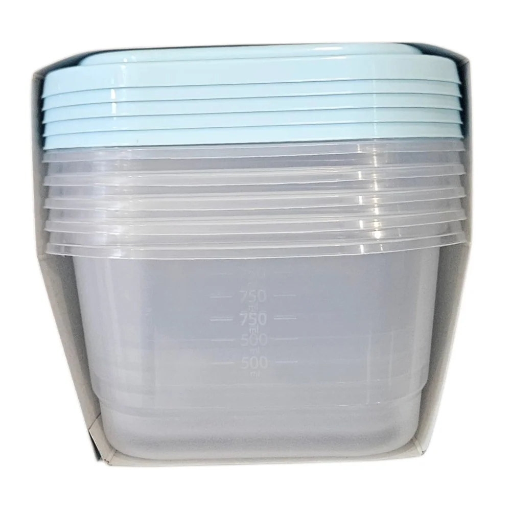 GoodCook EveryWare | Large Square Containers with Blue Lids | 5 count - Picture 4 of 4